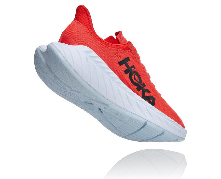 Hoka One One Koşu Ayakkabısı Erkek Kırmızı/Beyaz - Carbon X 2 - KY8436901